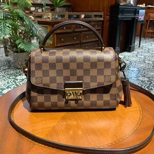 N16 Slightly Used Louis Vuitton Croisette Ebebe Damier Handbag Messenger Bag